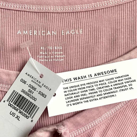 NEW AE HIGH Ribbed TANK TOP Dusty Rose Pink - Picture 7 of 8